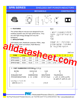 SPRI181508-330M型号图片