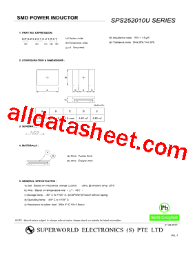 SPS252010U2R2M型号图片