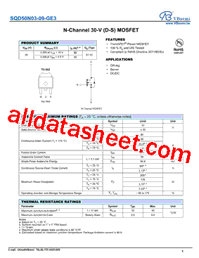 SQD50N03-09-GE3型号图片