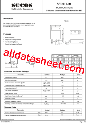 SSD01L60型号图片