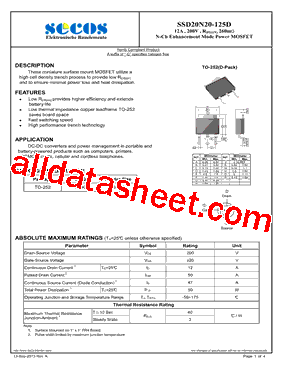 SSD20N20-125D型号图片