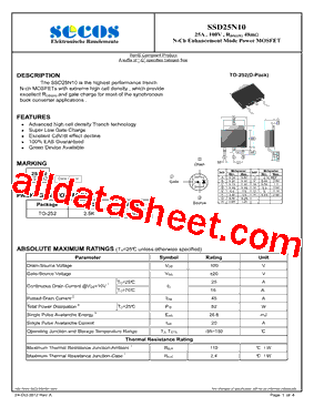 SSD25N10_15型号图片