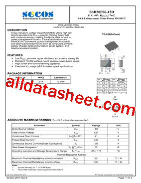 SSD50P06-15D型号图片