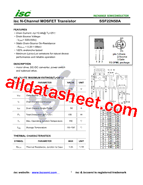 SSF22N50A型号图片