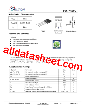 SSF7NS65G型号图片