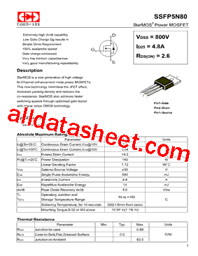 SSFP5N80型号图片