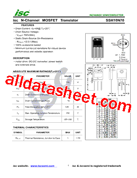 SSH10N70型号图片