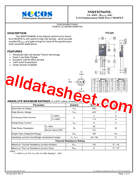SSRF02N65SL型号图片