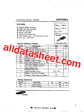SSS3N80A型号图片