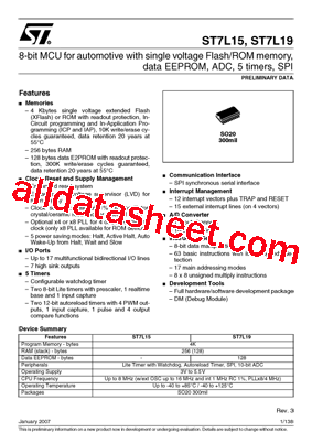 ST7FL19F1MATRE型号图片