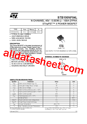 STB100NF04L型号图片
