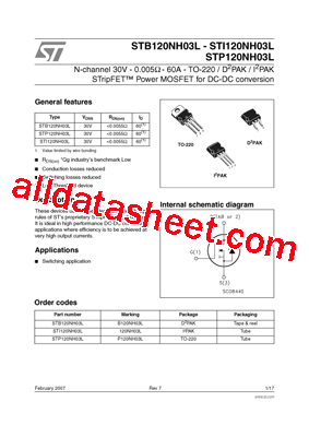 STB120NH03L型号图片