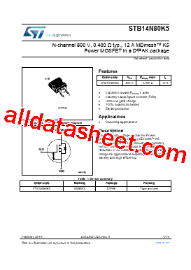 STB14N80K5型号图片