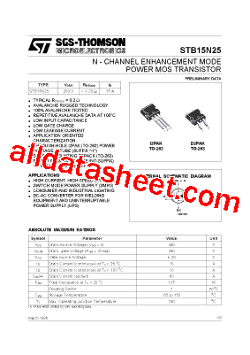 STB15N25型号图片