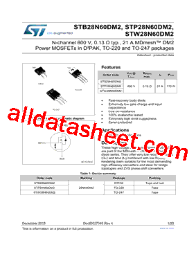 STB28N60DM2型号图片