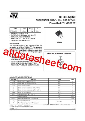 STB6LNC60型号图片