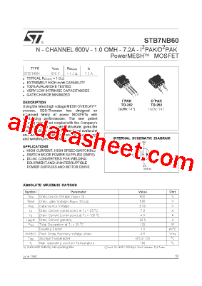 STB7NB60型号图片