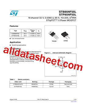 STB85NF55LT4型号图片