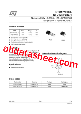 STD17NF03LT4型号图片