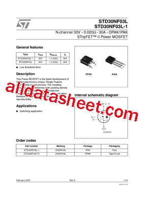 STD30NF03L-1型号图片