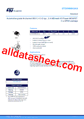 STD3N95K5AG型号图片