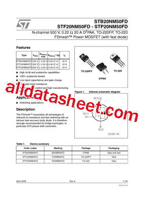STF20NM50FD型号图片