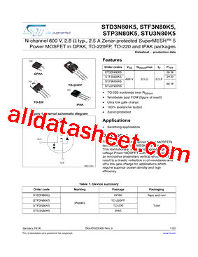 STF3N80K5型号图片