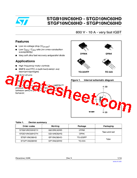 STGD10NC60HDT4型号图片