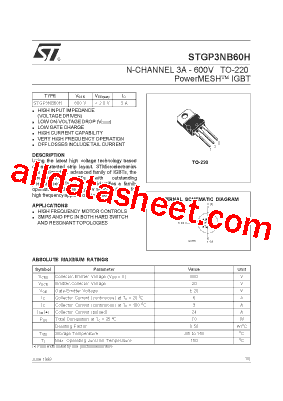 STGP3NB60型号图片
