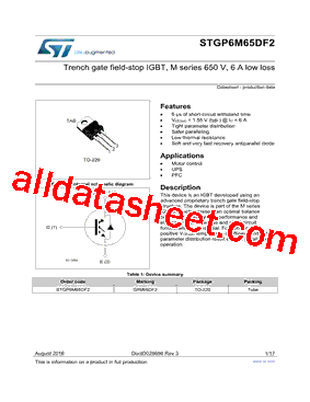 STGP6M65DF2型号图片