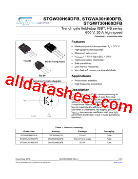 STGW30H60DFB型号图片