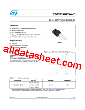 STGW35HF60WD型号图片
