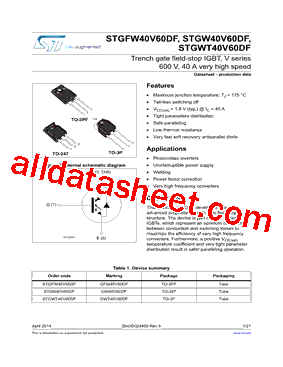 STGW40V60DF型号图片