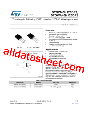 STGWA40H120DF2型号图片