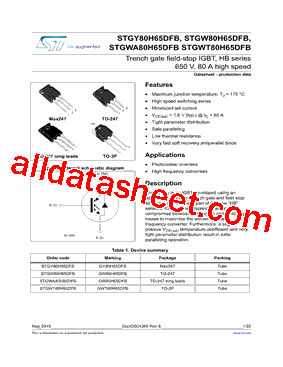 STGWT80H65DFB型号图片