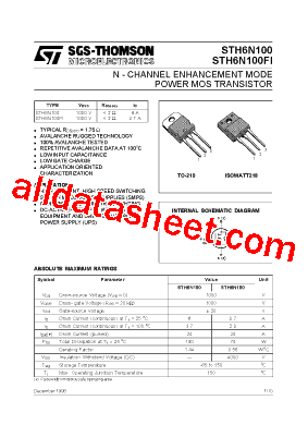 STH6N100型号图片