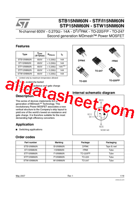 STI15NM60N型号图片