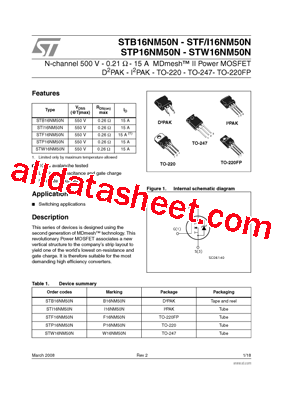 STI16NM50N型号图片