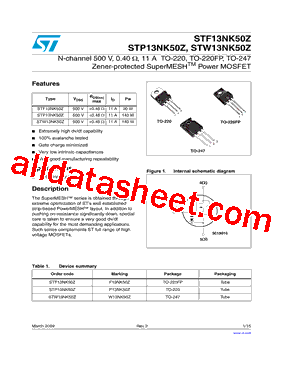 STP13NK50Z型号图片