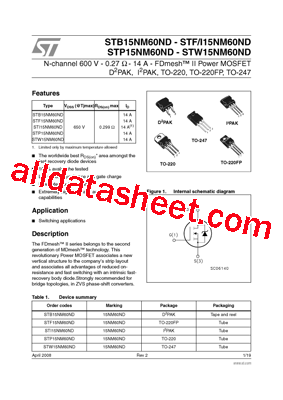 STP15NM60ND型号图片