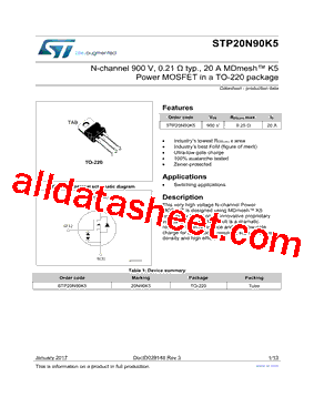 STP20N90K5型号图片