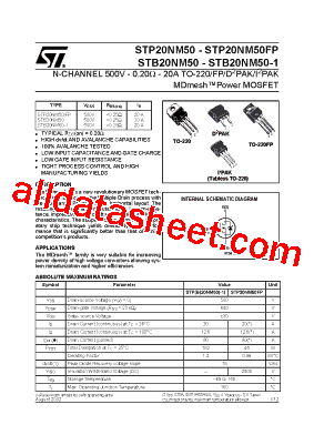 STP20NM50FP型号图片