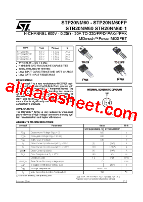 STP20NM60FP型号图片