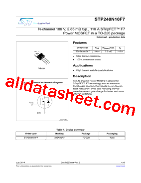 STP240N10F7型号图片