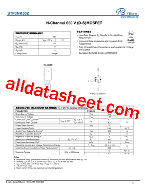 STP3NK50Z型号图片