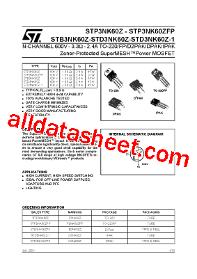 STP3NK60Z型号图片