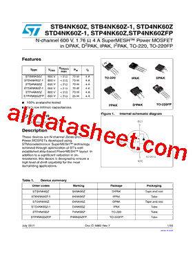 STP4NK60Z型号图片