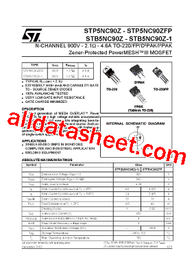 STP5NC90ZFP型号图片