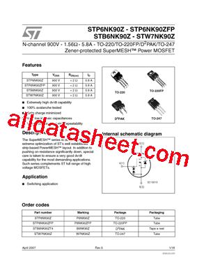 STP6NK90Z型号图片