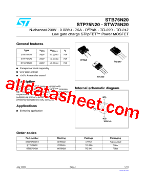 STP75N20型号图片